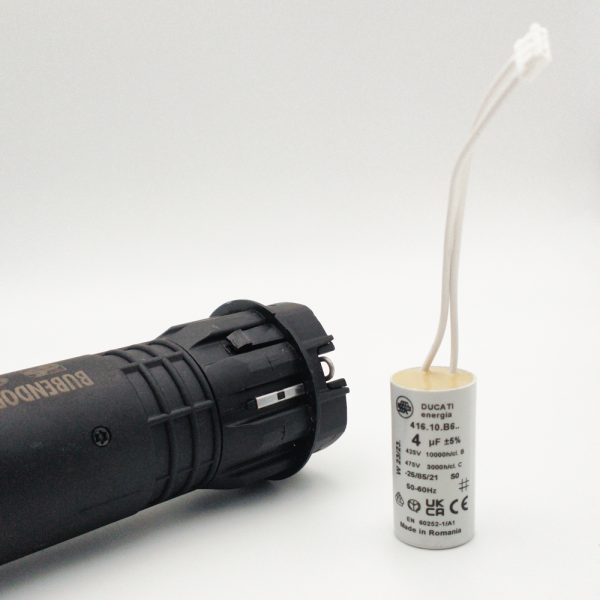 photo produit du condensateur 4 uF à connecteurs pour moteur de volet roulant Bubendorff