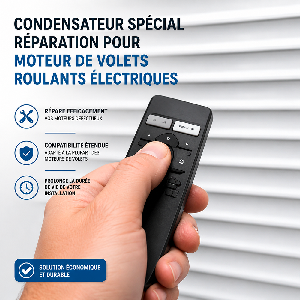 Condensateur volet roulant compatible Somfy, Simu et Nice – cosses Faston 2,8 – Image 4