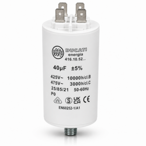 Condensateur permanent 450 V à cosses Faston – 8 à 40 µF